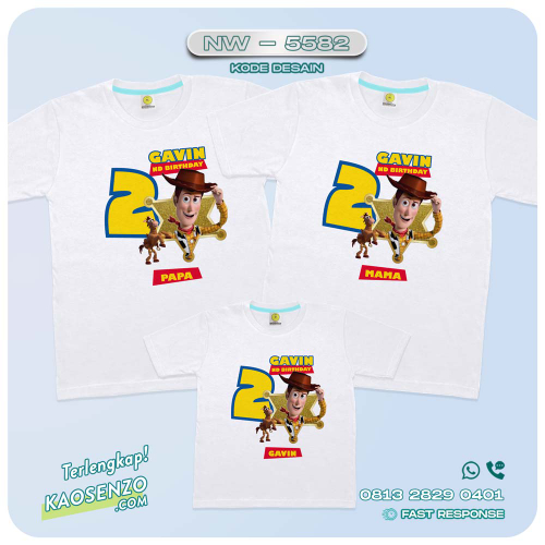 Baju Kaos Couple Keluarga Toy Story | Kaos Family Custom | Kaos Toy Story - NW 5582
