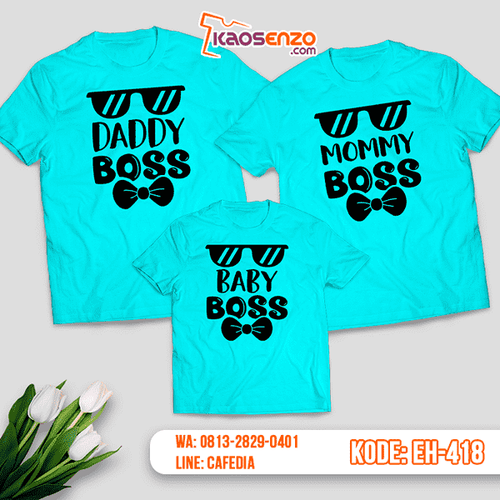 Baju Kaos Couple Keluarga | Kaos Family Custom Baby Boss - EH 418
