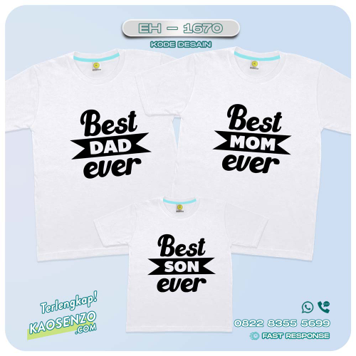 Baju Kaos Couple Keluarga | Kaos Family Custom | Kaos Motif Best Dad Mom - EH - 1670
