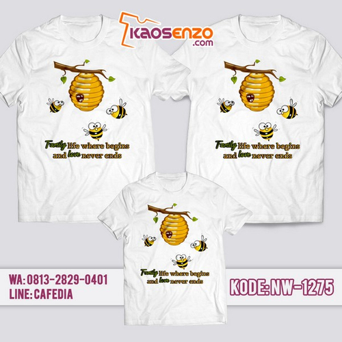Baju Kaos Couple Keluarga Bee | Kaos Family Custom | Kaos Bee - NW 1275