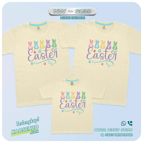 Baju Kaos Couple Keluarga Easter | Kaos Tema Paskah | Kaos Family Custom | Kaos Easter - NW 6139