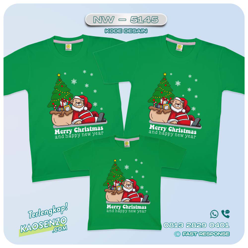 Baju Kaos Couple Keluarga Natal | Kaos Family Custom Santa Christmas | Kaos Natal - NW 5145