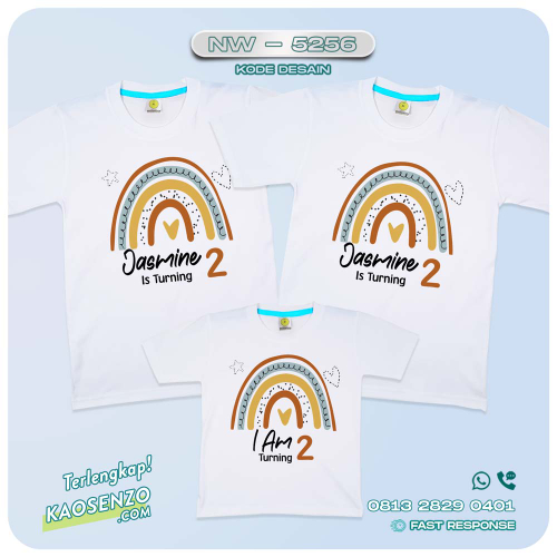 Baju Kaos Couple Keluarga Boho Rainbow | Kaos Family Custom | Kaos Ultah Aanak| Kaos Boho Rainbow - NW 5256