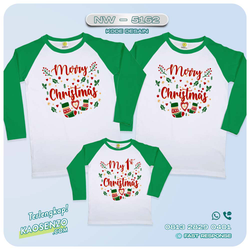 Baju Kaos Couple Keluarga Natal | Kaos Family Custom Christmas | Kaos Natal NW 5162