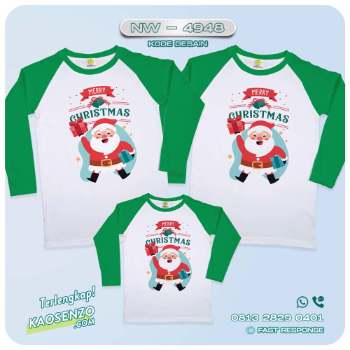 Baju Kaos Couple Keluarga Natal | Kaos Family Custom Christmas | Kaos Natal NW 4948