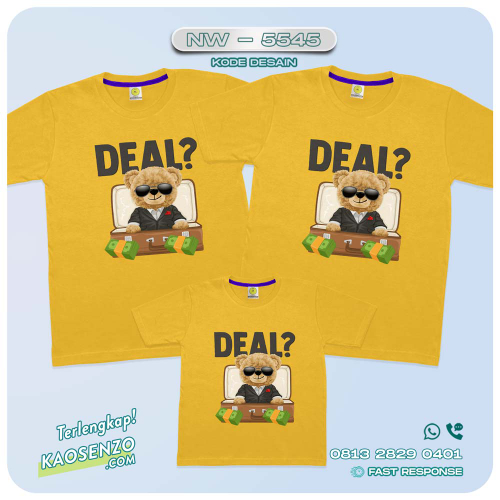 Baju Kaos Couple Keluarga Bear | Kaos Family Custom Bear | Kaos Beruang - NW 5545