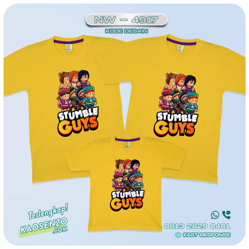 Baju Kaos Couple Keluarga Stumble Guys | Kaos Family Custom | Kaos Game Stumble Guys - NW 4917