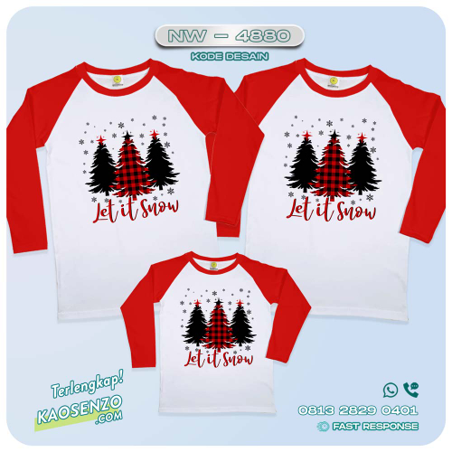 Baju Kaos Couple Keluarga Natal | Kaos Family Custom Christmas | Kaos Natal NW 4880