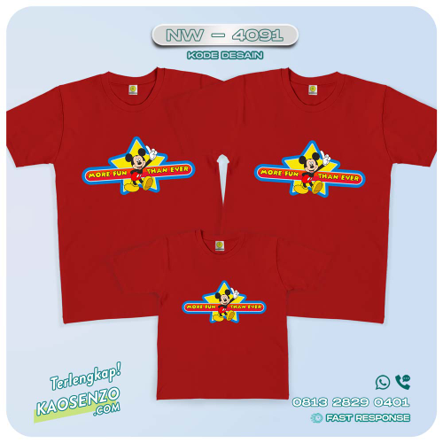 Baju Kaos Couple Keluarga Mickey Minnie Mouse | Kaos Family Custom | Kaos Mickey Minnie Mouse - NW 4091