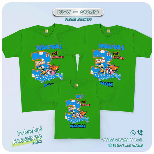 Baju Kaos Couple Keluarga Doraemon | Kaos Family Custom | Kaos Doraemon - NW 3049