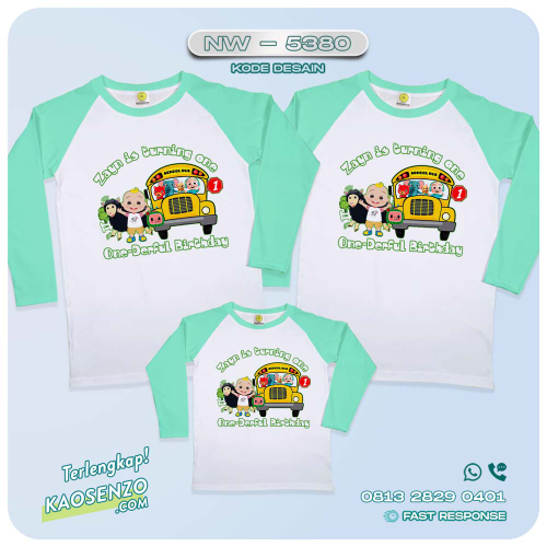 Baju Kaos Couple Keluarga Cocomelon | Kaos Ultah Anak | Kaos Cocomelon - NW 5380
