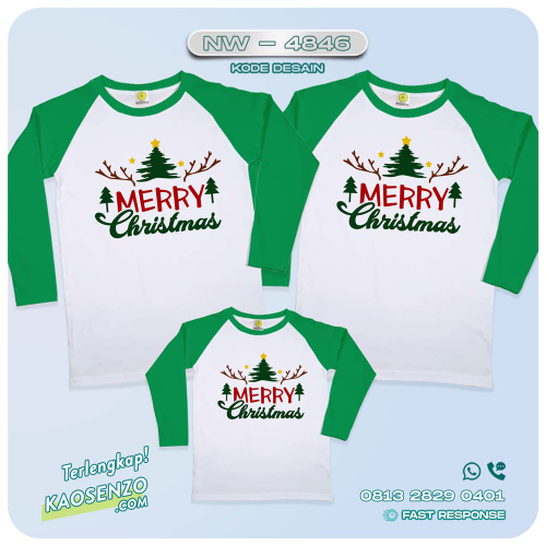 Baju Kaos Couple Keluarga Natal | Kaos Family Custom Christmas | Kaos Natal NW 4846