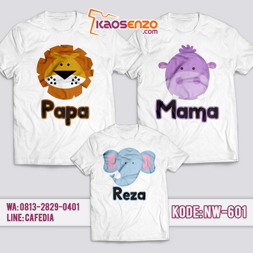 Baju Kaos Couple Keluarga | Kaos Family Custom Zoo - NW 601