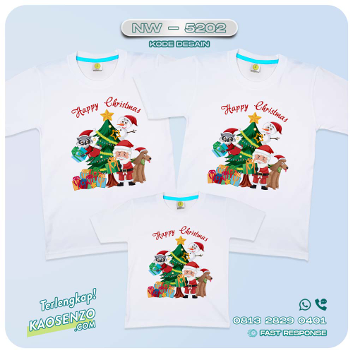 Baju Kaos Couple Keluarga Natal | Kaos Family Custom Christmas | Kaos Natal - NW 5202