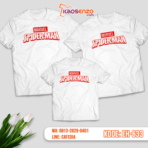 Baju Kaos Couple Keluarga | Kaos Family Custom Motif Spiderman - EH 633