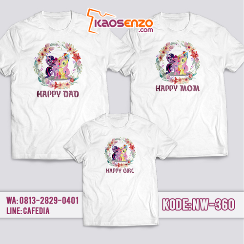 Baju Kaos Couple Keluarga | Kaos Family Custom Little Pony - NW 360