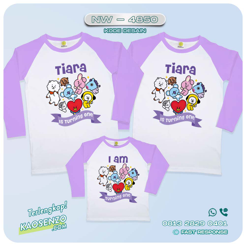 Baju Kaos Couple Keluarga BT21| Kaos Ultah Anak | Kaos BT21 - NW 4850
