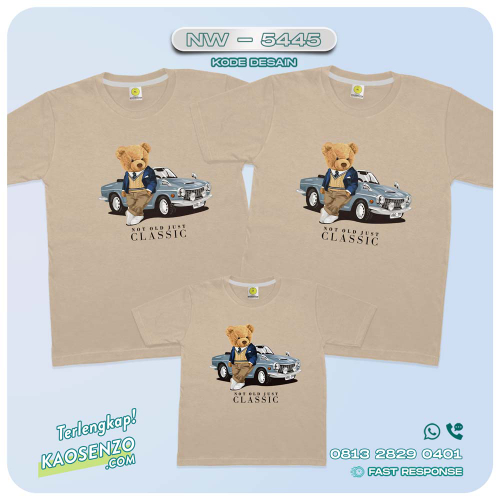 Baju Kaos Couple Keluarga Bear | Kaos Family Custom Bear | Kaos Beruang - NW 5445