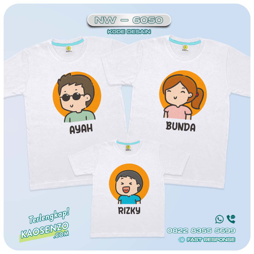 Baju Kaos Couple Keluarga Kartun Karakter | Kaos Family Custom Kartun Karakter | Kaos Kartun Karakter - NW 6050