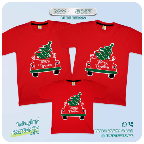 Baju Kaos Couple Keluarga Natal | Kaos Family Custom Christmas | Kaos Natal - NW 5037
