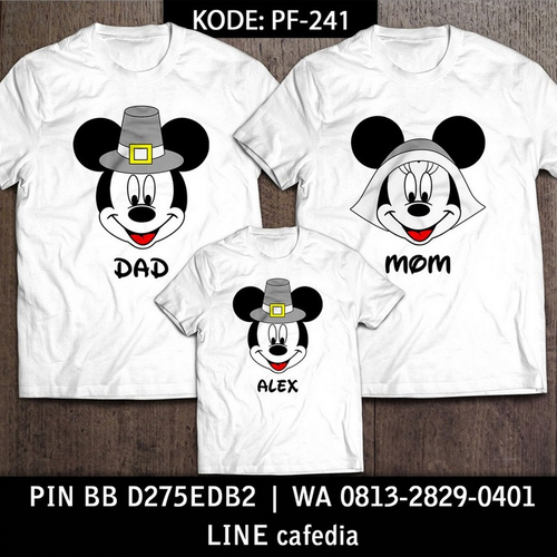 Baju Kaos Couple Keluarga | Kaos Family Custom Mickey & Minnie Mouse - PF 241