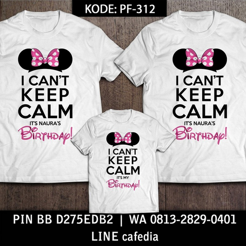 Kaos Couple Keluarga | Kaos Ulang Tahun Anak Minnie Mouse - PF 312