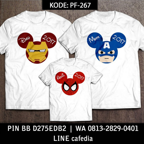 Baju Kaos Couple Keluarga | Kaos Family Custom Superhero Mickey Mouse - PF 267