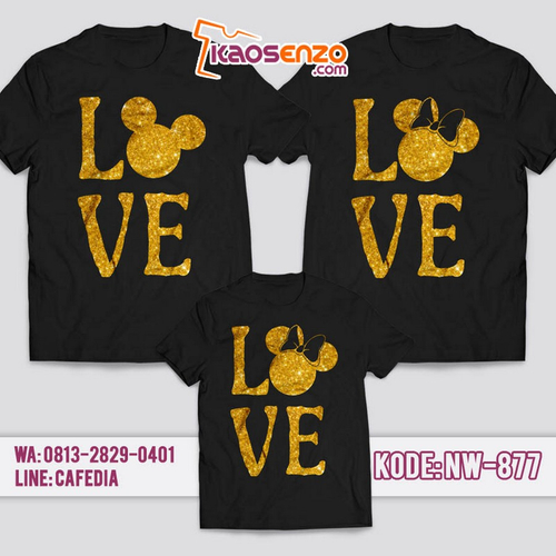 Baju Kaos Couple Keluarga | Kaos Family Custom Mickey & Minnie Mouse - NW 877