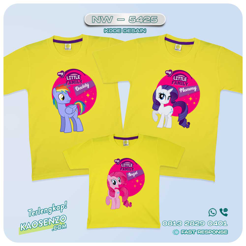 Baju Kaos Couple Keluarga Little Pony | Kaos Family Custom | Kaos Little Pony - NW 5425