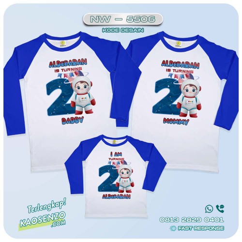 Baju Kaos Couple Keluarga Astronot | Kaos Family Custom | Kaos Astronot - NW 5506