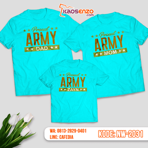 Baju Kaos Couple Keluarga Army | Kaos Family Custom | Kaos Army - NW 2031