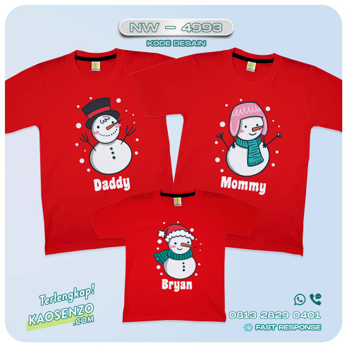 Baju Kaos Couple Keluarga Natal | Kaos Family Custom Christmas | Kaos Natal - NW 4993