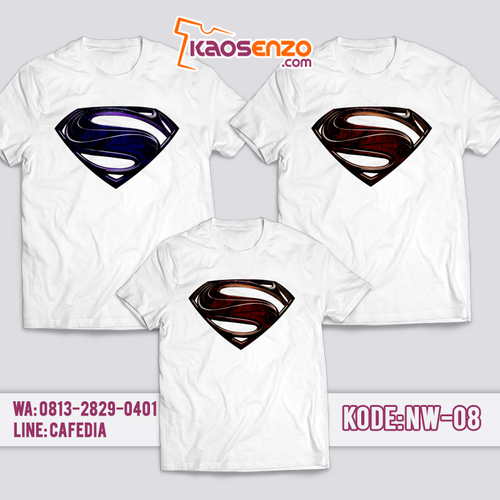 Baju Couple Keluarga Kaos Superman | Baju Kaos Ultah Motif Superman