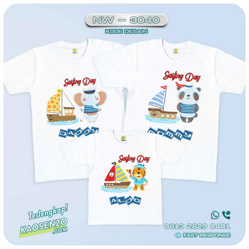 Baju Kaos Couple Keluarga Sailor | Kaos Family Custom | Kaos Sailor - NW 3040