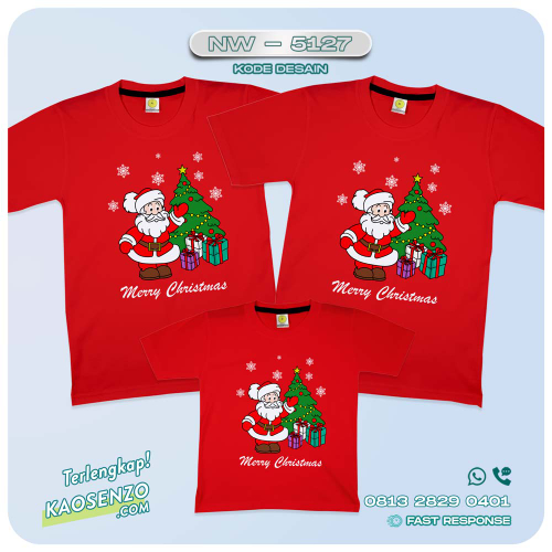 Baju Kaos Couple Keluarga Natal | Kaos Family Custom Santa Christmas | Kaos Natal - NW 5127
