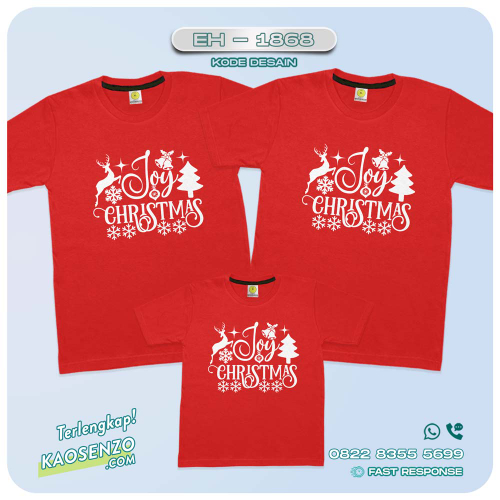 Baju Kaos Couple Keluarga Natal | Kaos Family Custom Christmas | Kaos Natal - EH 1868