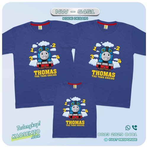 Baju Kaos Couple Keluarga Thomas 'n Friend | Kaos Family Custom | Kaos Thomas 'n Friend - NW 5451