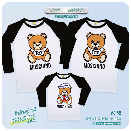 Baju Kaos Couple Keluarga Moschino Bear | Kaos Family Custom | Kaos Moschino Bear - NW 4660