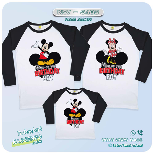 Baju Kaos Couple Keluarga Mickey Mouse | Kaos Family Custom | Kaos Mickey Mouse - NW 5483