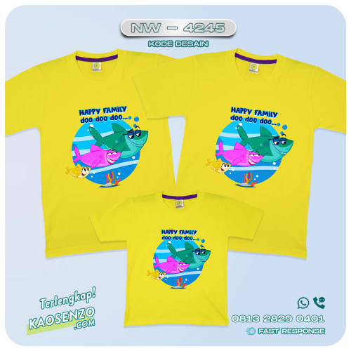 Kaos Couple Keluarga Baby Shark | Kaos Ulang Tahun Anak | Kaos Baby Shark - NW 4245