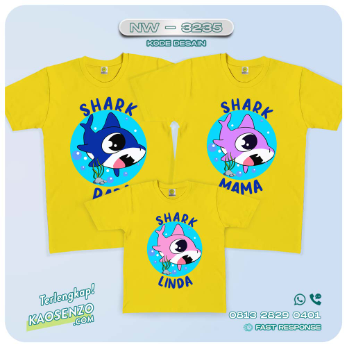 Kaos Couple Keluarga Baby Shark | Kaos Ulang Tahun Anak | Kaos Baby Shark - NW 3235