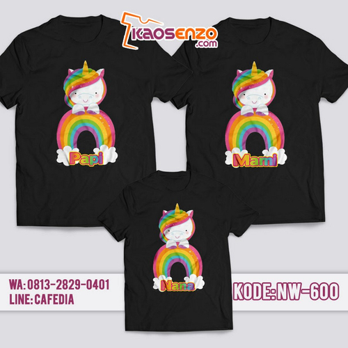 Baju Kaos Couple Keluarga | Kaos Family Custom Unicorn - NW 600