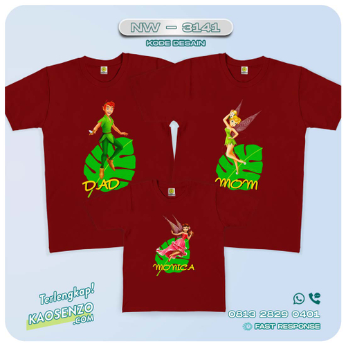 Baju Kaos Couple Keluarga Tinker Bell | Kaos Ultah Anak | Kaos Tinker Bell - NW 3141