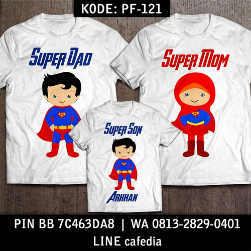 Baju Kaos Couple Keluarga | Kaos Family Custom Superman - PF 121