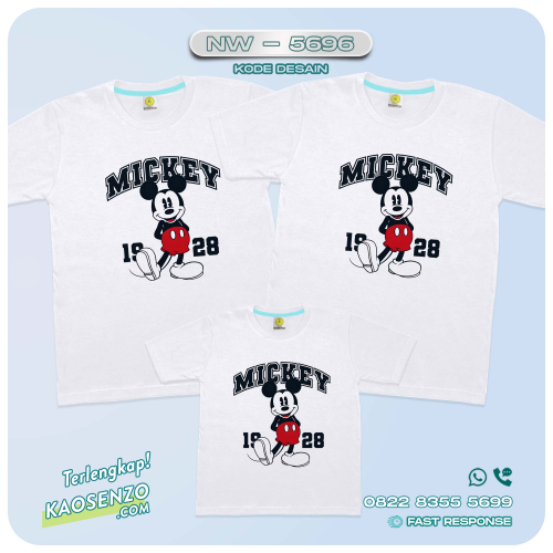 Baju Kaos Couple Keluarga Mickey Mouse| Kaos Family Mickey Mouse | Kaos Mickey Mouse - NW 5696