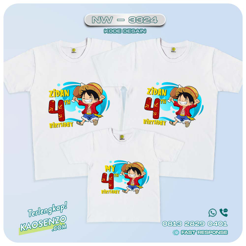 Baju Kaos Couple Keluarga One Piece | Kaos Family Custom | Kaos One Piece - NW 3324