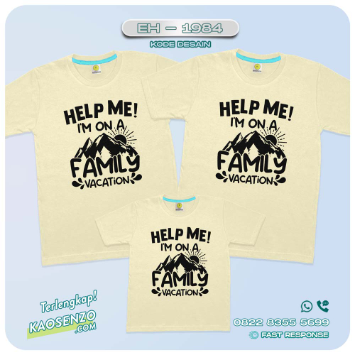 Baju Kaos Couple Keluarga Traveling | Kaos Couple Family Gathering | Kaos Liburan Keluarga | Kaos Liburan - EH 1984