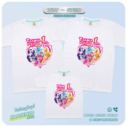 Baju Kaos Couple Keluarga Little Pony | Kaos Family Custom | Kaos Little Pony - NW 5720