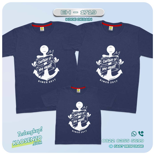 Baju Kaos Couple Keluarga | Kaos Family Custom Sailor | Kaos Motif Jangkar Pelaut - EH - 1719