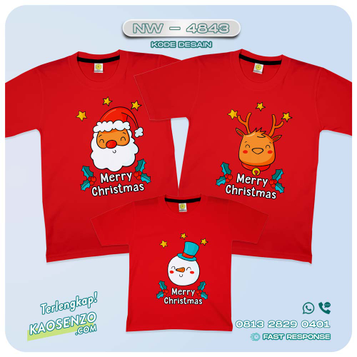 Baju Kaos Couple Keluarga Natal | Kaos Family Custom Christmas | Kaos Natal - NW 4843